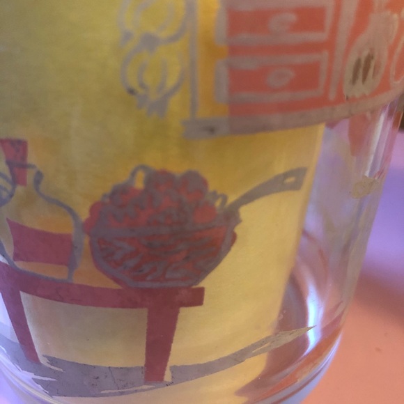 Vintage Mid Century Sour Cream Jars 16oz Pink - Picture 6 of 8